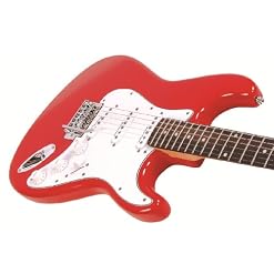 Encore E6RED Guitare électrique Rouge - Les Beatles, Paul McCartney, John Lennon, RIngo Starr, George Harrison Encore E6RED Guitare électrique Rouge – Image 3