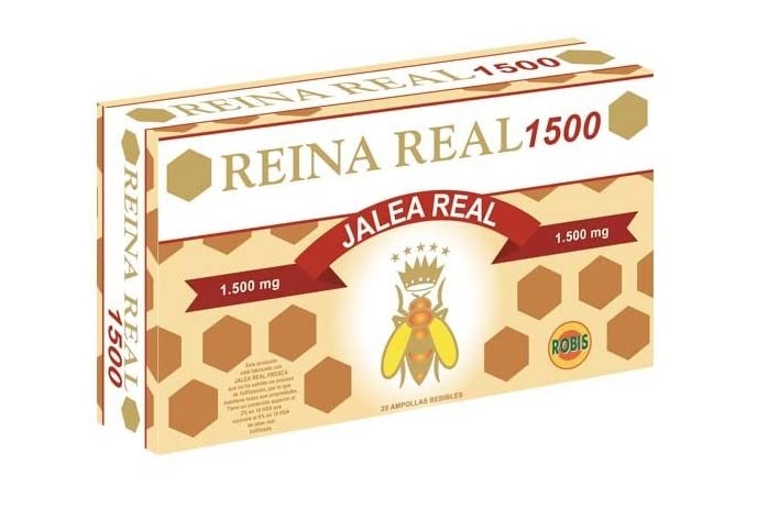 Robis Reina Real 1500 | Jalea Real Fresca | Estimulante De La Energía Física - Fortalece Sistema Nervioso - Ayuda A Eliminar El Agotamiento Mental | 20 Ampollas De 10Ml