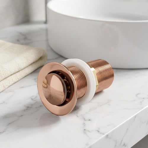 Image of InArt Waste Coupling for Wash Basin /Pure SS 5 inch Drain Out let System Full Thread Half-Cap Pop up Coupling for Wash Basin Accessories (Rose Gold - Pack of 1)