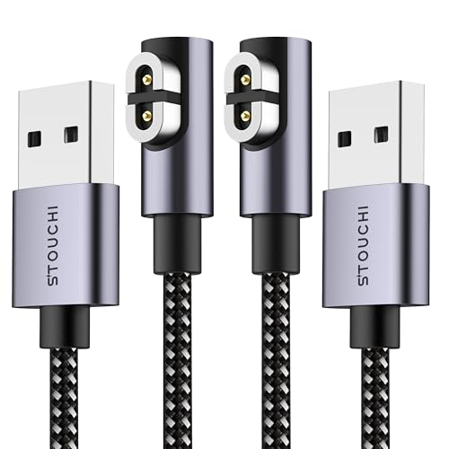Stouchi Charging Cable for Shokz, 6.6FT/ 2 Packs [Aluminum Shell & Nylon Braided] USB A Cord Compatible with Shokz OpenRun Pro/OpenRun/OpenRun Mini/OpenComm/AfterShokz Aeropex AS800 Shokz Charger