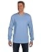 Hanes TAGLESS 6.1 Long Sleeve Tee with Pocket, L-Light Blue