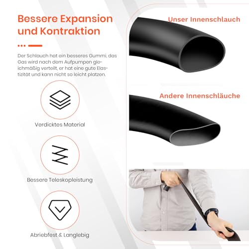 D8L 10x2.5 Ersatz-Innenschläuche mit 90 Grad für Nanrobot D4 Plus D6+ Gotrax Gmax Ultra Mantis 10 Pro SE Kugoo M4 Zero 10X VSETT Scooter 2PCS