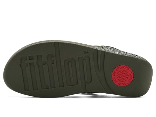 Image of FitFlop Lulu Multi-Tonal Glitter Toe-Post Sandals