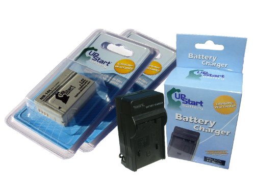 Upstart Battery 2X Pack NB-10L Replacement Battery + Charger for Canon PowerShot SX40 HS, G1 X, SX40HS, G1X Digital Cameras Brand