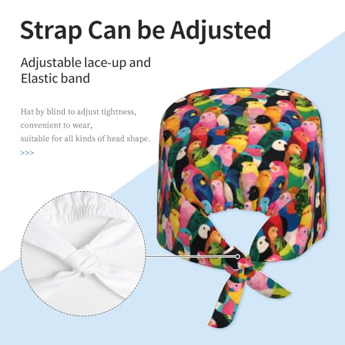 Image of Working Cap Scrub Cap with Sweatband | Adjustable Nurse Surgical Caps, for Men Women, Tie Back Hat