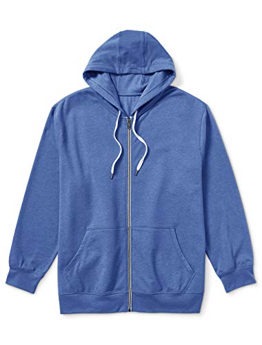 Amazon Essentials Men's Big & Tall French Terry Full-Zip Sweatshirt fit by DXL Sweater, -Blue, 4X Tall
