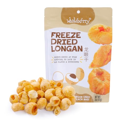 image for Wholeberry Freeze Dried Longan 2oz Freeze Dried Fruit Snack Perfect fo