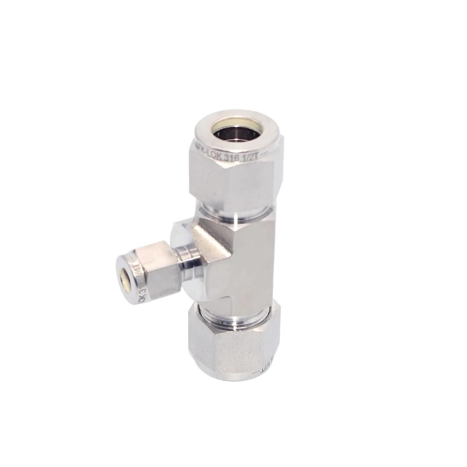 Virola en T de unión de rama reductora acero inoxidable 316 de 1/4 x 1/8 x 1/4 pulgadas