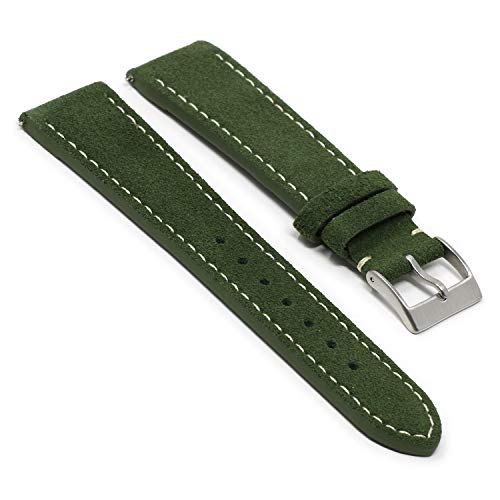 StrapsCo Classic Suede Leather Quick Release Watch Band - 16mm-24mm
