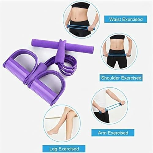 Image of Portable Resistance Band with Foot Pedals, Full Body Workout, Strength Training, Toning and Stretching Exercise Equipment