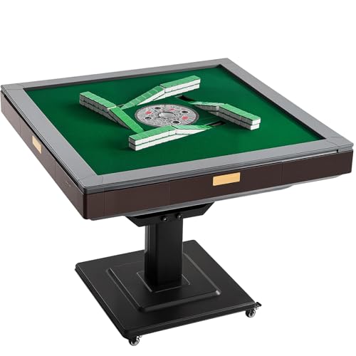 VEVOR Automatic Mahjong Table with Wheels 2 Sets of 40 mm Tiles (164 Pcs) Roller Coaster Style Mahjong-Table Foldable and Automatic Shuffler for Home Outdoor Leisure & Gifts for Mahjong Players