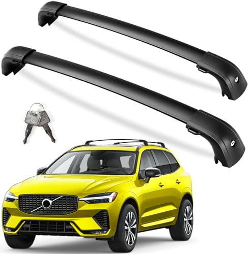 KINGGERI 220lbs Lockable Roof Rack Cross Bars Compatible with Volvo XC60 XC-60 2018-2026, Heavy Duty Anti-Theft Aluminum Roof Rails Crossbars Rooftop Accessories Luggage Racks Carrier