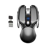 DANCESOUL Unique Look Wireless Mouse with USB＆Type C 2-in-1 Receiver, Rechargeable, Comfortable Gri