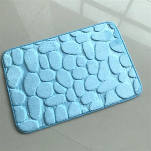 Alfombra de baño con relieve de adoquines de espuma con memoria 7