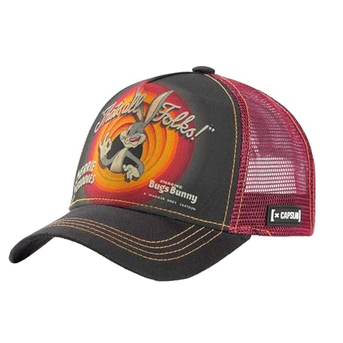 Capslab Casquette Looney Tunes Bugs Bunny Gris Filet Rouge