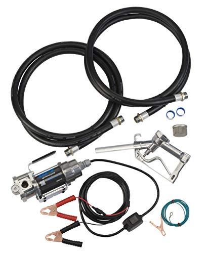 Gpi - G8P Fuel Transfer Pump, Manual Shut-Off Nozzle, 8 Gpm Portable Fuel Pump, 8' Dispensing Hose, 8' Suction Hose, Power Cord, Alligator Clamps (147000-01) #TOP5