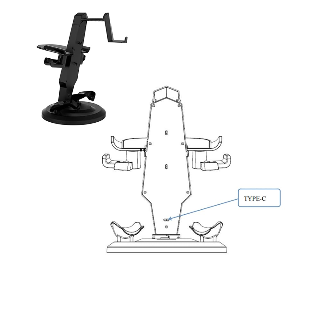 Soporte de realidad virtual, base de carga de auriculares VR Display Stand Accesorios para Oculus Quest 2/Quest 3 VR Headset (negro)