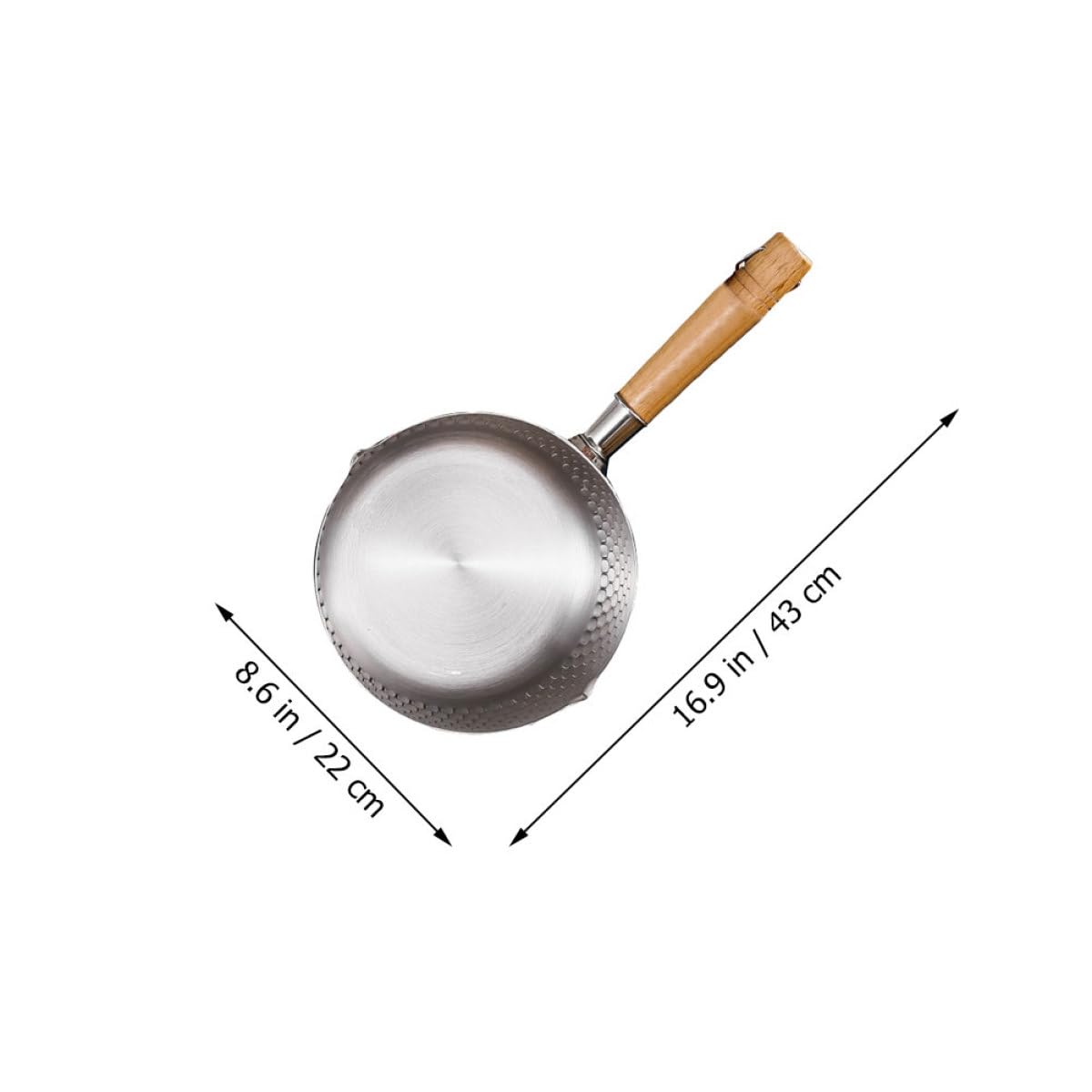 COLLBATH Pentola in Acciaio Inox Manico in Legno, per Latte e Alimenti per Bambini, Multiuso, Anello per Appendere, per Casa e Hotel