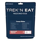 Trek’n Eat Creamy Chicken – cremiges Hähnchen-Reisgericht für Outdoor-Abenteuer | glutenfreie Vollwertmahlzeit, leicht & lang haltbar | 145 g Trockenmenge ergibt ca. 495 g Gericht