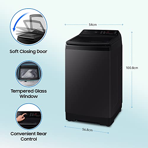 Samsung 9 kg, 5 star, Eco Bubble Technology with Super Speed, Wi-Fi, Digital Inverter Motor, Dual Storm, Fully-Automatic Top Load Washing Machine Appliance (WA90BG4546BVTL, Black Caviar) 3