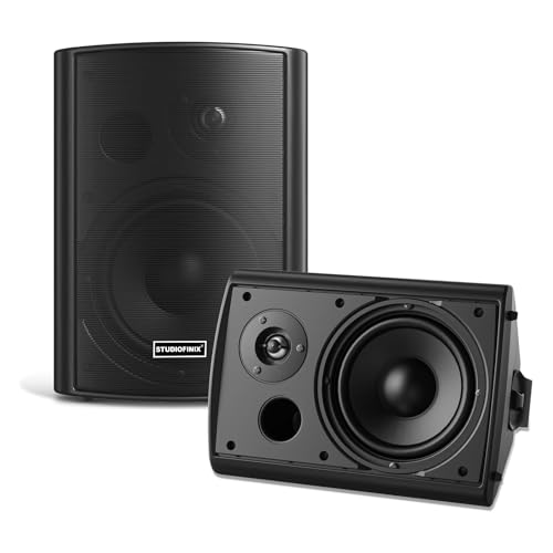 Enceintes murales STUDIOFINIX 4 Pouces 200W étanches Bluetooth 5.1, Multi-Sync + télécommande IR. Intérieur/extérieur, terrasse, Garage, Jardin (401BLE,...