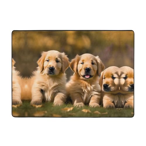 Tapis de luxe Golden Retriever imprimé de qualité supérieure pour sol