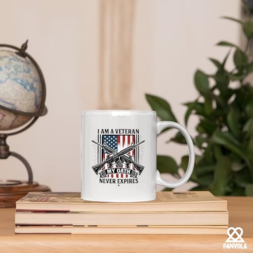 Taza de cerámica para veteranos 11 oz blanca miniatura 5