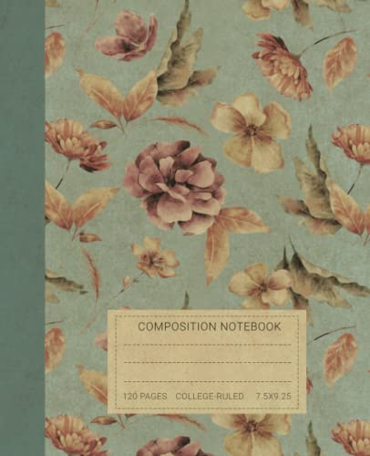 Composition Notebook: Beautiful Vintage Illustration of Orange Flowers - Book For Notes. Perfect Gift For Writers