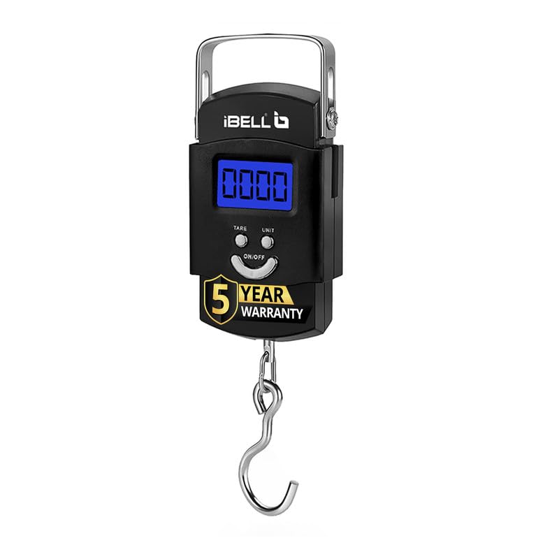 iBELL Weight Machine For Luggage Weighing Scale, Portable, 50 KG, Stainless Steel Hook, Digital LED Display & Tare Function, LS050M (Black)-image-11