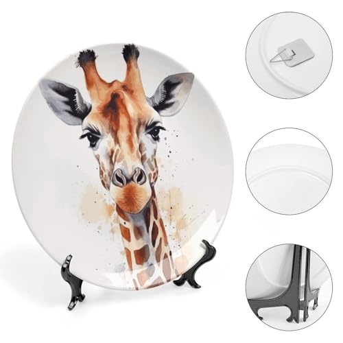 Plato decorativo de porcelana con jirafa, 6 pulgadas miniatura 4