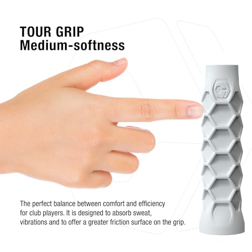 Image of Hesacore Padel Paddle Grip - 5.25in - Supports Tennis Elbow, Enhances Grip Strength, Reduces Vibration with Finger Support and Anti-Sweat Design