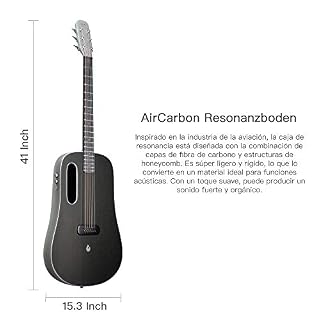 LAVA ME PRO Guitare en fibre de carbone avec effets Guitare électrique acoustique professionnelle avec cas et pick et… - Les Beatles, Paul McCartney, John Lennon, RIngo Starr, George Harrison LAVA ME PRO Guitare en fibre de carbone avec effets Guitare électrique acoustique professionnelle avec cas et pick et… – Image 4
