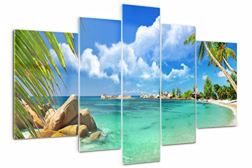 Tableau sur verre triptyque pour masquer un mur vide avec un paysage paradisiaque