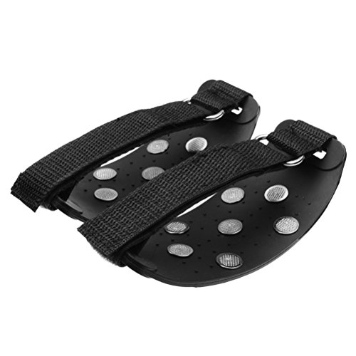 1 Pair Unisex Black Durable Firm Sharp 7 Steel Studs Teeth Fast On Anti Slip Crampon Climb Walker Walking Snow Ice Cleat One Size Fit All