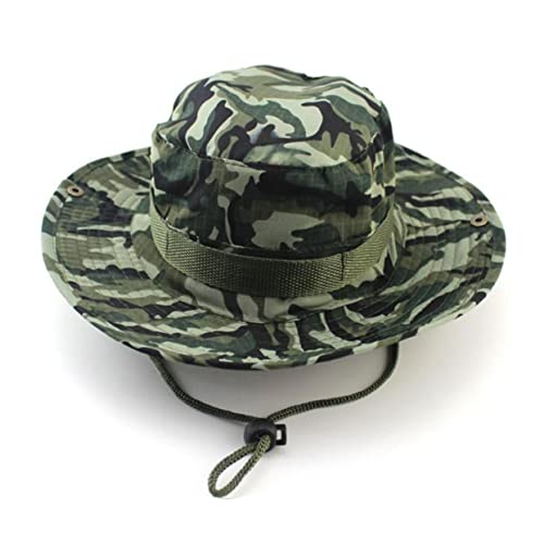 PRETYZOOM Men's Women's Style Bush Cap Hiking Fishing Button 4 Ventilation Holes Camouflage