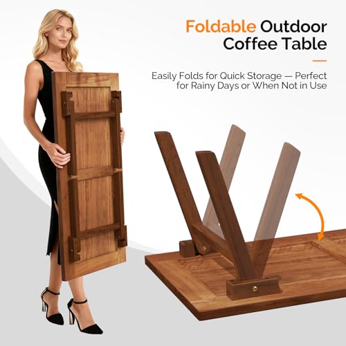 VINGLI Poplar Wood Outdoor Table