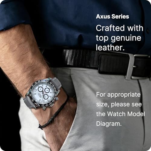 Image of Fullmosa 22mm Quick Release Leather Watch Band for Garmin Samsung Galaxy | Strap for Garmin Vivoactive 4 45mm,Garmin Venu 4(45mm) /Venu 3 /Venu 2,Samsung Galaxy Women Men, Grey&Silver Buckle