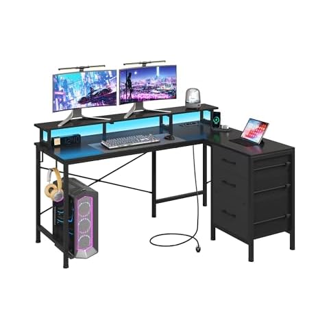 Bureau d’Angle KIMENICH avec LED Cover