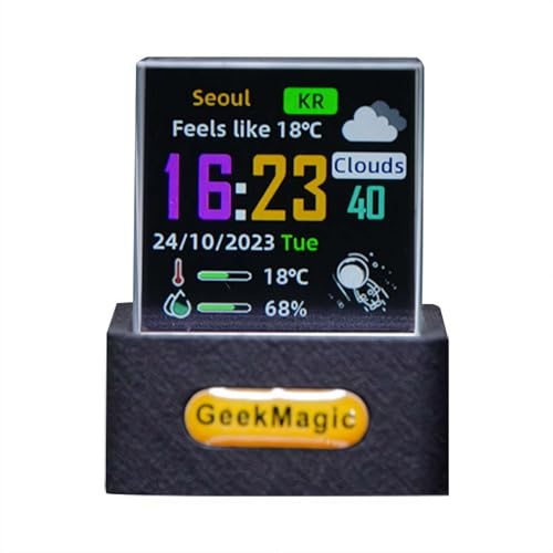 3D Hologram Cube - Smart WiFi Holographic Display for Weather, Clock & Custom Photo Album, Futuristic Desktop Gadget for Men, Tech Gift for Home Office Desk Decor (Black)