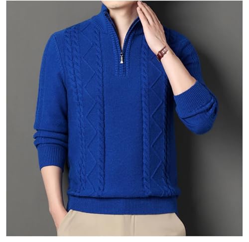 Kelsiop Men's Thicken Zipper Sweater Winter Fashion Twisted Knit Clothes Long Sleeve Warm Jumper Pullover Sweaters2