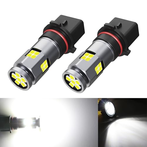 Fulanmi PSX26W 6000K Xenon White LED Fog Light Bulbs Compatible with H28W 12278 PG18.5d-3 PWY26W 12278C1 3030 22-SMD 360 Output Fog Light Replacement 12V for Cars and Trucks