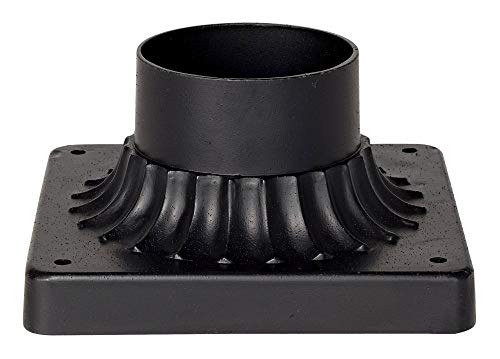 John Timberland Outdoor Pier Mount Post Adapter Texturized Black Aluminum Fluted Column Style Base 5 3/4\" for Exterior House Porch Patio Outside Deck Garage Yard Garden Driveway Lawn Walkway