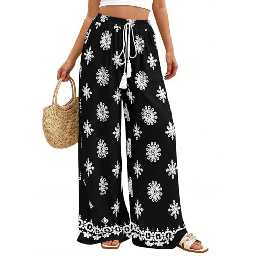 Pantalon élastique fluide à jambes larges pour un confort total