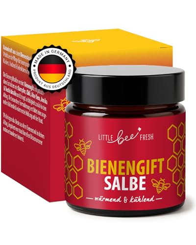 little bee fresh Bienengiftsalbe aus Deutschland (wärmend & kühlend) mit Arnika, Chili, Teufelskralle, Aloe Vera & Shea Butter | hochdosierte Bienengift Creme | 100% Imkerqualität