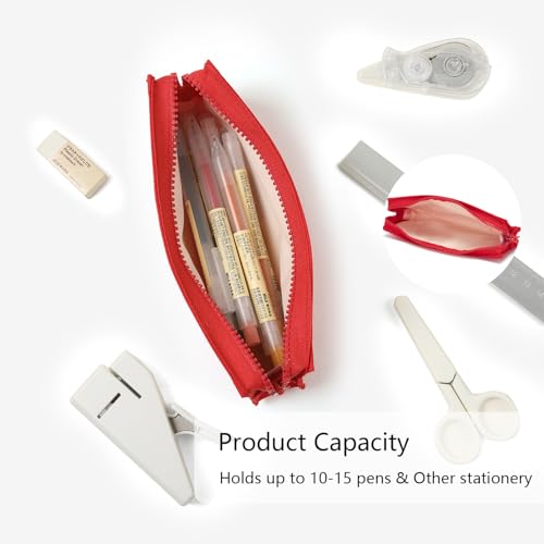Image of Oxford Fabric Pencil Case Lightweight and Durable Ideal Pencil Pouch (Red /Oxford,Oxford Fabric)