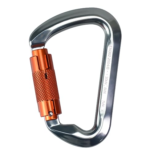 SEPEAK UIAA CE 30kN Climbing Carabiner Clips, Professional Heavy Duty Twist Locking Carabiners for Climbing,Mountaineering, Rappelling, Camping, Hiking, Swings, Large D Ring Hooks by S.E.PEAK - Image 2