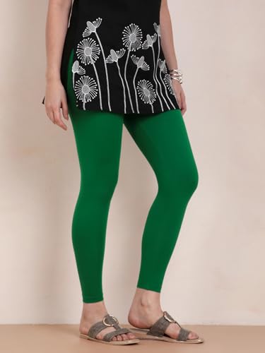 Image of TWIN BIRDS Super Stretchable Cotton Elasthane Fabric Ankle Length Leggings for Women