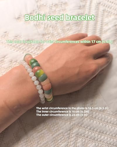 Image of Natural Bodhi Seeds Beads Bracelet, Zen Fidget Stretch Color Gradient Bracelet for Mind-Calming, Meditation Practice Beads Accessory for Women and Men