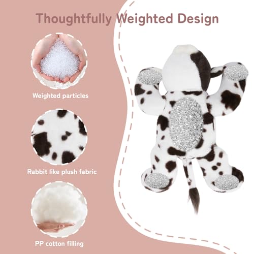 Image of Niuniu Daddy 5 lbs 25 inch Weighted Cow Stuffed Animals for Kids & Adults, Soft Sensory Comfort Plush Toy for Sleeping, Cute Lying Lap Pad Pillow for Huggable Gift