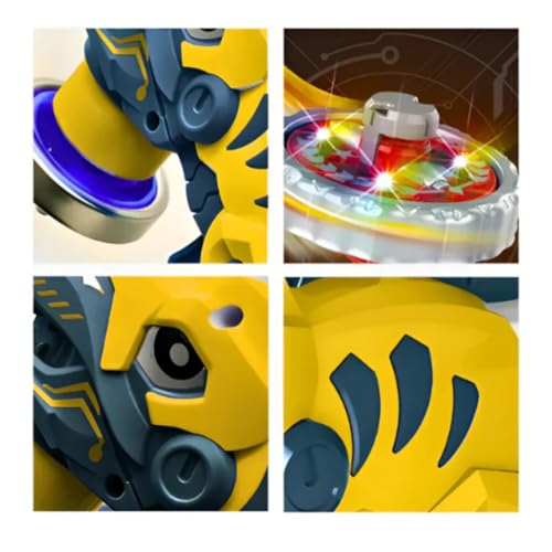 Image of Kidoyz Battle Gyro Spinning Top Battle Set for Kids | High Speed Fighting Tops with Arena & Launchers | Gyro Style Combat Gyroscope Toy | Gift for Boys & Girls Ages 8+ (Dino Gyro)